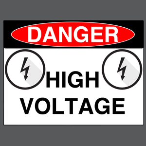 Danger "High Voltage" Durable Matte Laminated Vinyl Floor Sign- Various Sizes Available