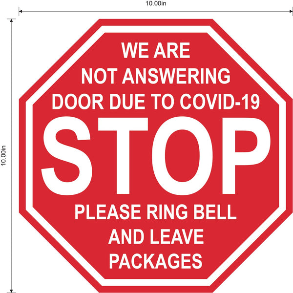 Stop Sign "Leave Packages" Adhesive Durable Vinyl Decal- Various Sizes Available