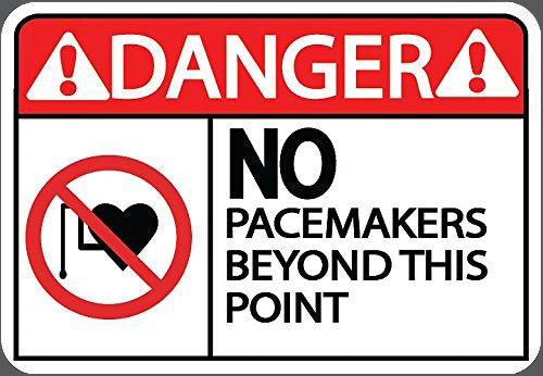 Danger "No Pacemakers Beyond This Point" Durable Matte Laminated Vinyl Floor Sign- Various Sizes Available