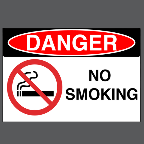 Danger "No Smoking" Version 1, Durable Matte Laminated Vinyl Floor Sign- Various Sizes Available