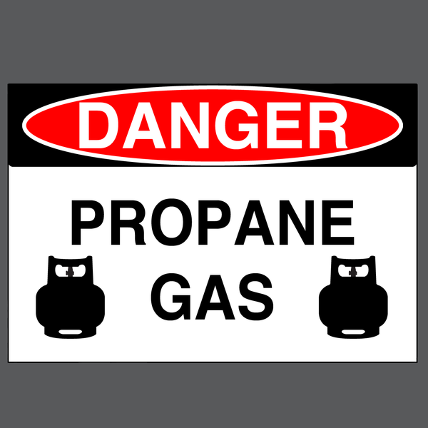Danger "Propane Gas" Durable Matte Laminated Vinyl Floor Sign- Various Sizes Available