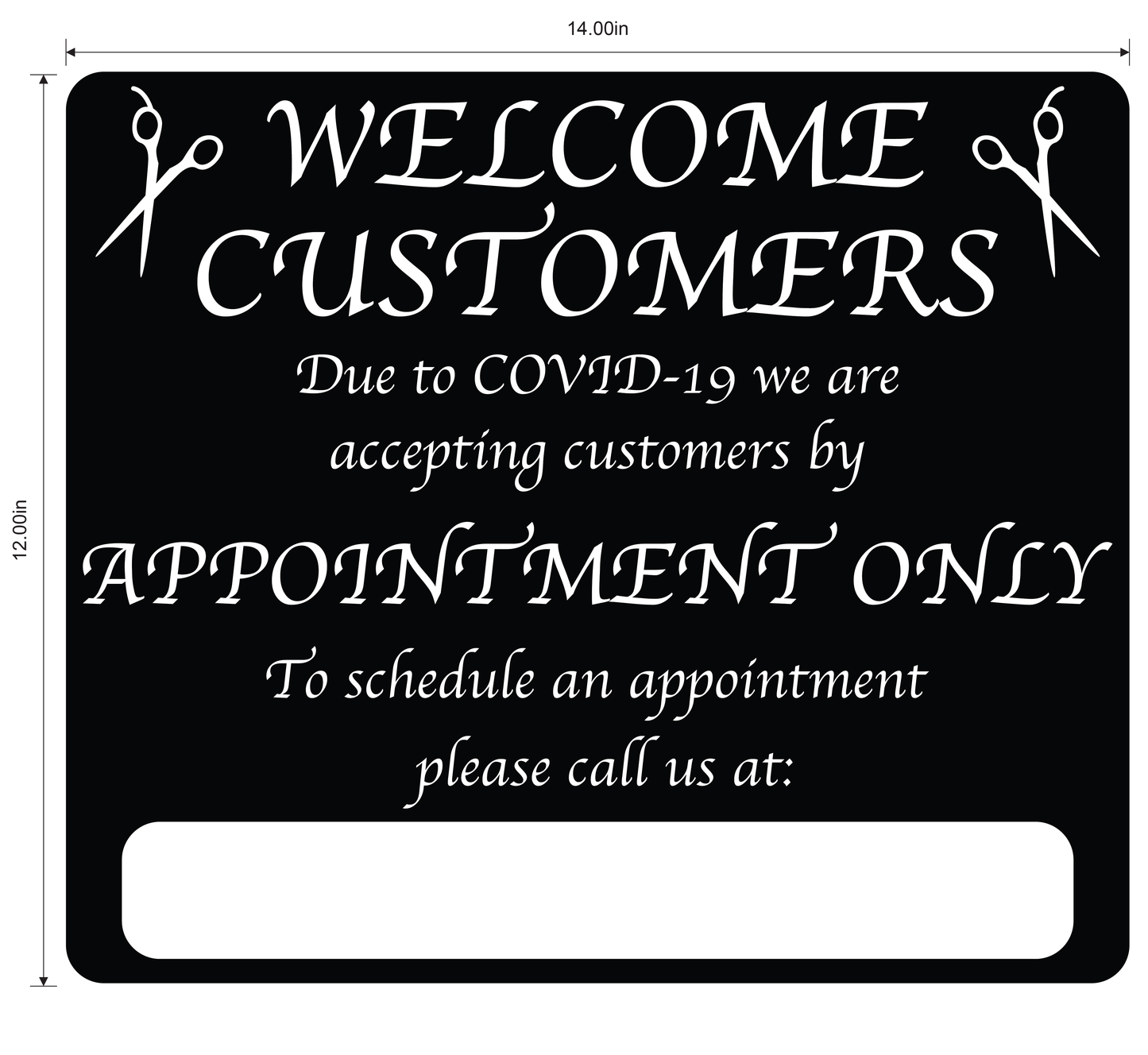 Hair Salon "By Appointment Only" Adhesive Durable Vinyl Decal- Various Colors Available- 14x12”