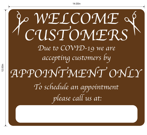 Hair Salon "By Appointment Only" Adhesive Durable Vinyl Decal- Various Colors Available- 14x12”