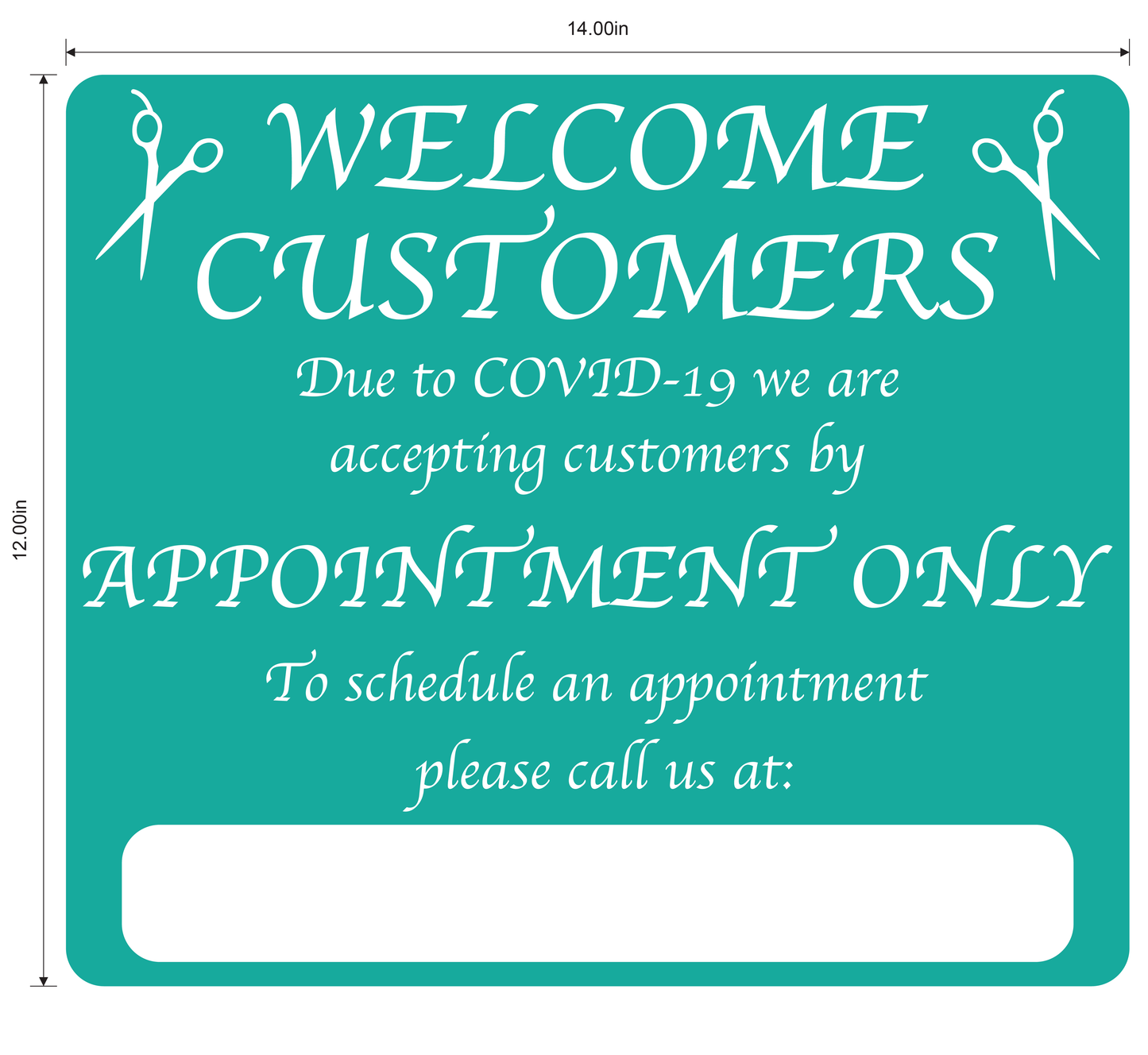 Hair Salon "By Appointment Only" Adhesive Durable Vinyl Decal- Various Colors Available- 14x12”