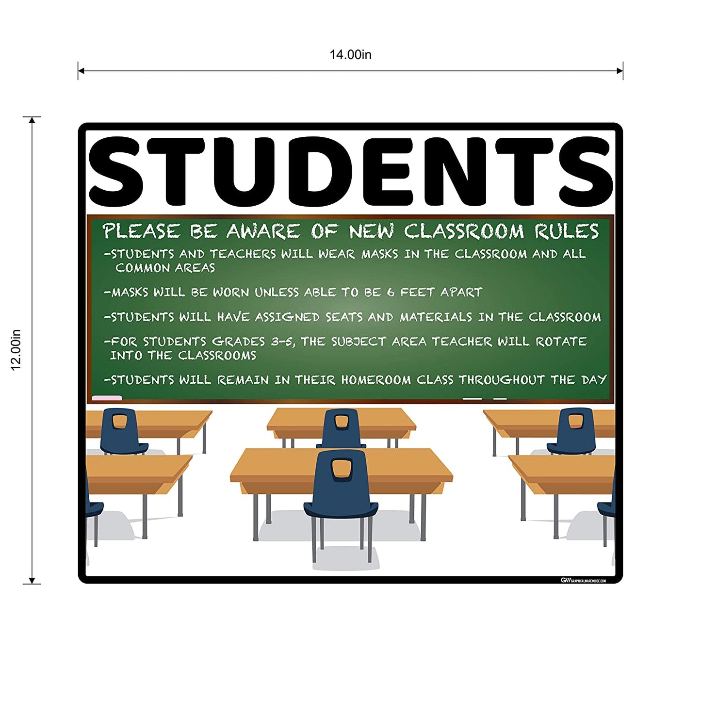 "School Classroom Rules" Adhesive Durable Vinyl Decal- Various Sizes/Colors Available