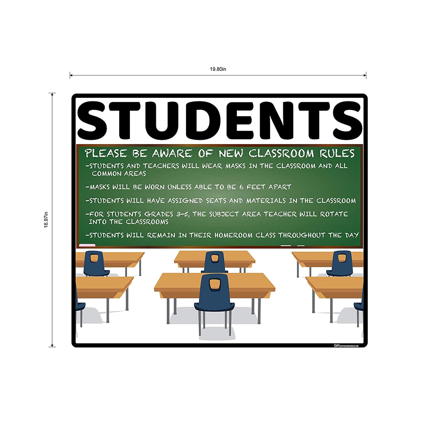 "School Classroom Rules" Adhesive Durable Vinyl Decal- Various Sizes/Colors Available