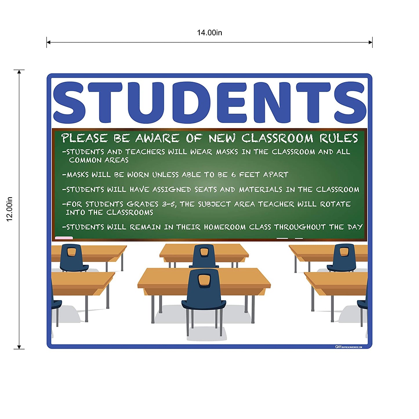 "School Classroom Rules" Adhesive Durable Vinyl Decal- Various Sizes/Colors Available