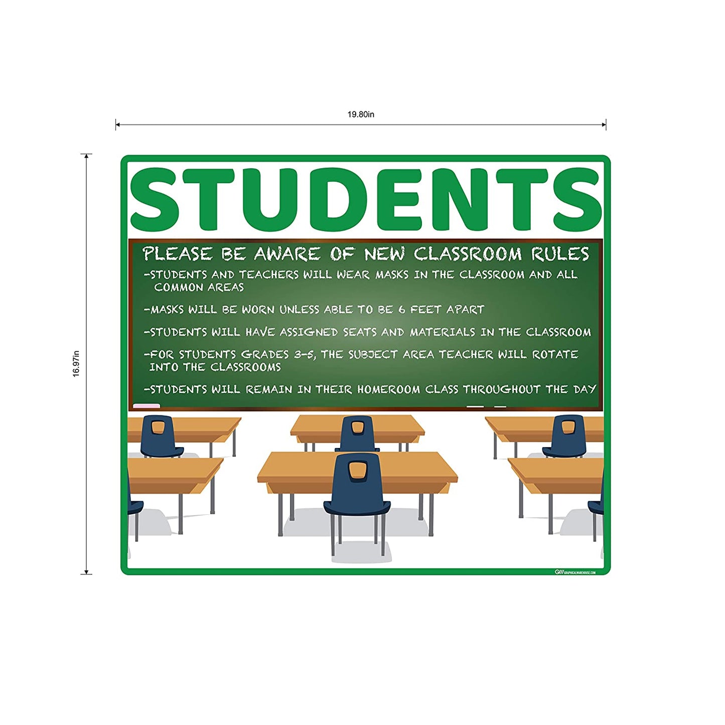 "School Classroom Rules" Adhesive Durable Vinyl Decal- Various Sizes/Colors Available