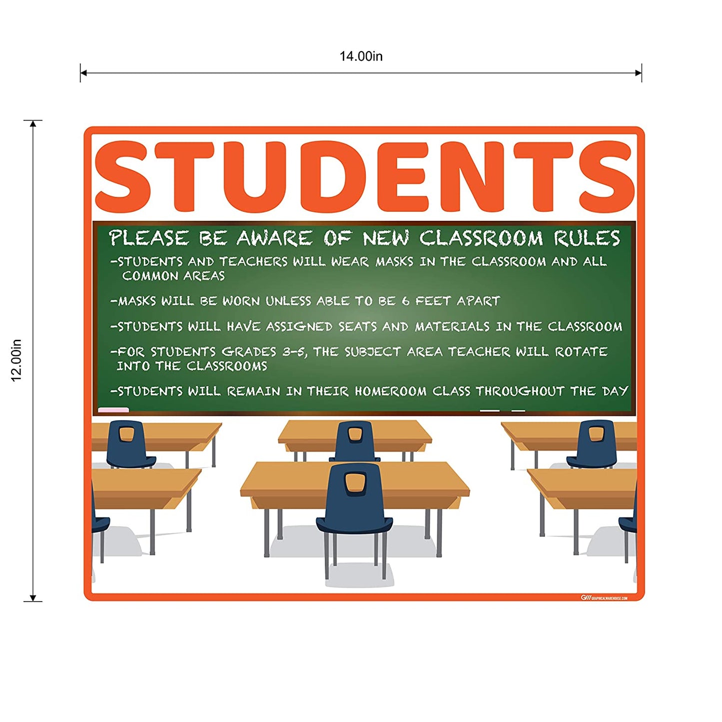 "School Classroom Rules" Adhesive Durable Vinyl Decal- Various Sizes/Colors Available