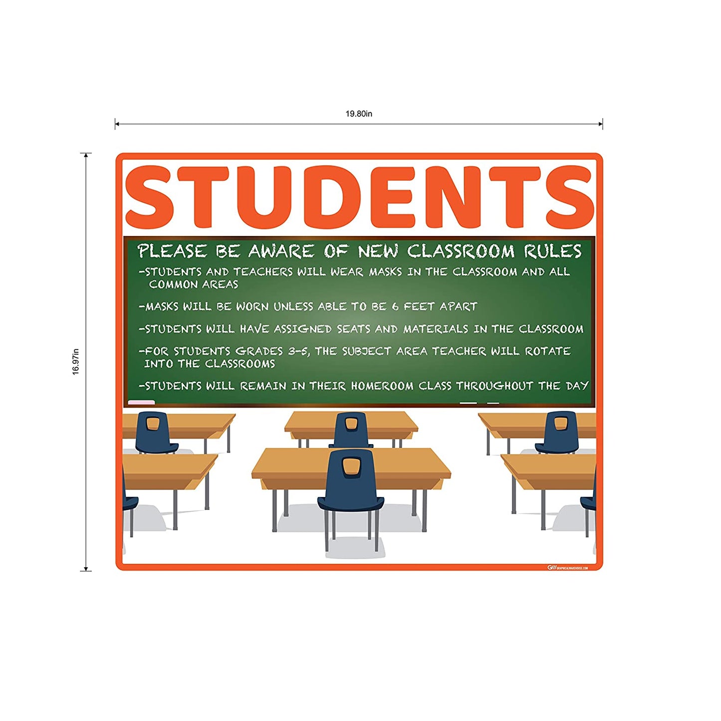 "School Classroom Rules" Adhesive Durable Vinyl Decal- Various Sizes/Colors Available