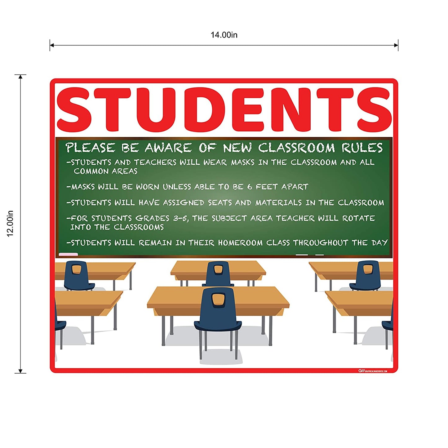 "School Classroom Rules" Adhesive Durable Vinyl Decal- Various Sizes/Colors Available