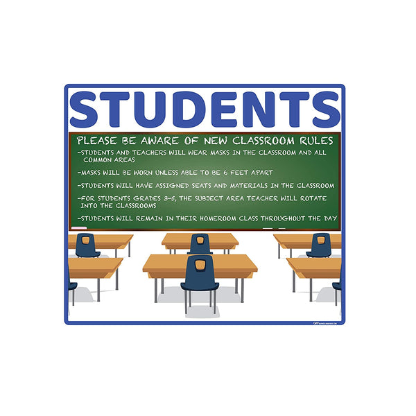 "School Classroom Rules" Adhesive Durable Vinyl Decal- Various Sizes/Colors Available