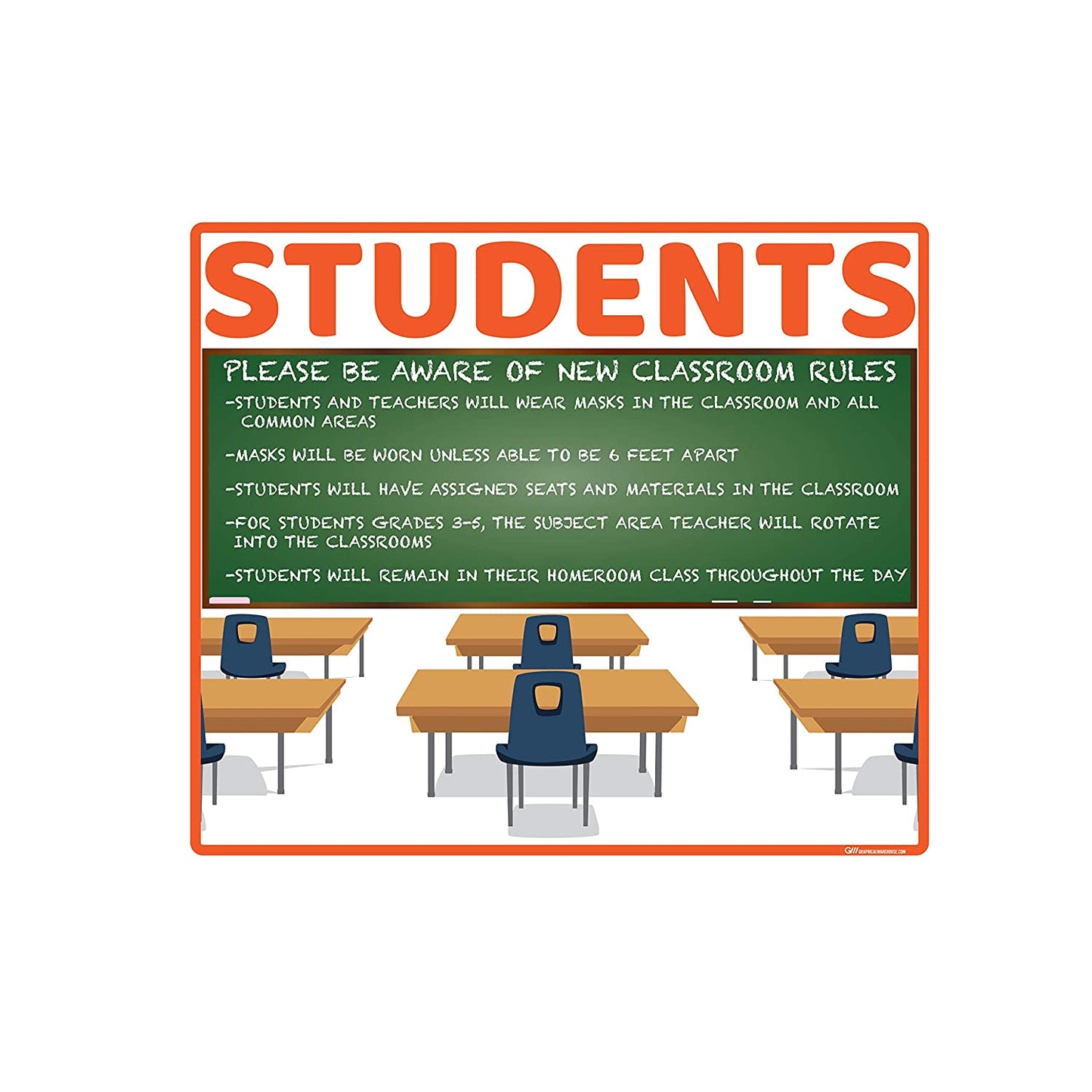 "School Classroom Rules" Adhesive Durable Vinyl Decal- Various Sizes/Colors Available