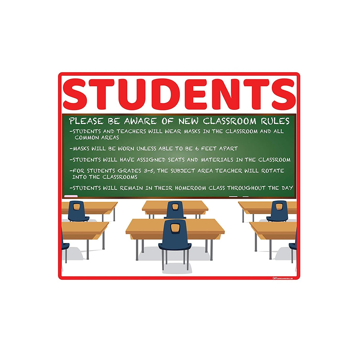 "School Classroom Rules" Adhesive Durable Vinyl Decal- Various Sizes/Colors Available