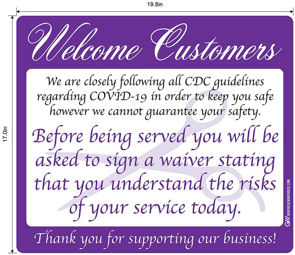 Hair Salon "Sign a Waiver" Adhesive Durable Vinyl Decal- Various Sizes/Colors Available