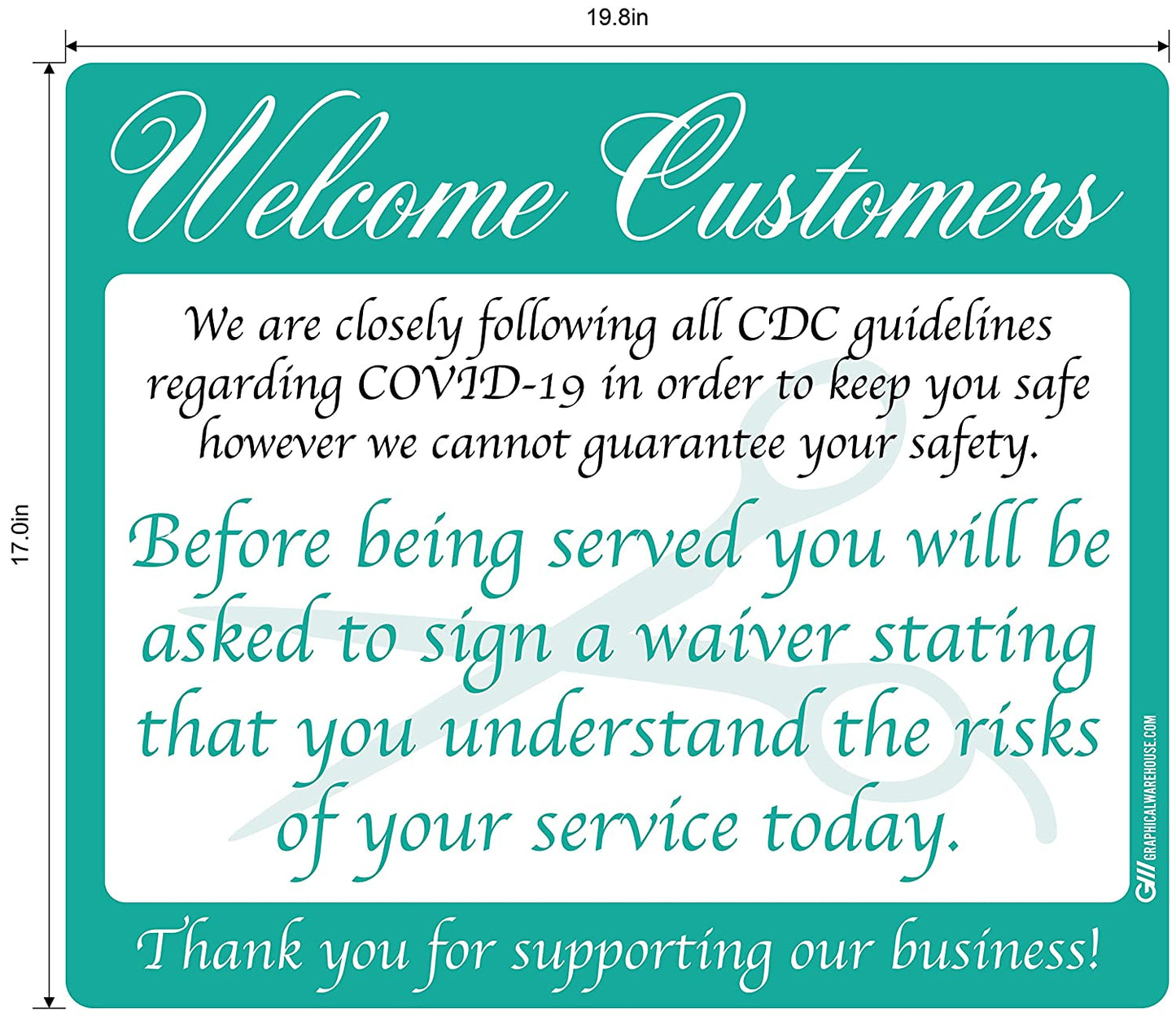 Hair Salon "Sign a Waiver" Adhesive Durable Vinyl Decal- Various Sizes/Colors Available