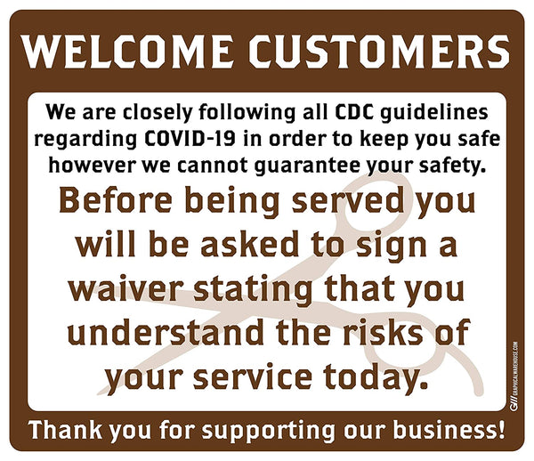 Barber Shop "Sign a Waiver" Adhesive Durable Vinyl Decal- Various Sizes/Colors Available